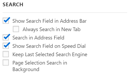 Search settings