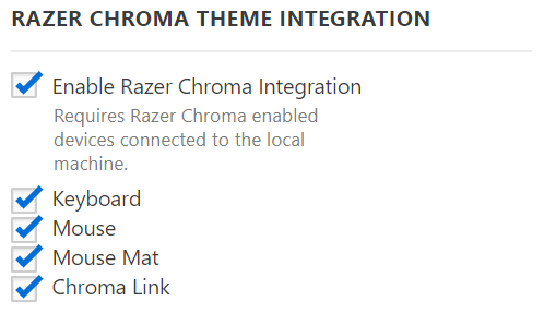 Razer Chroma Settings